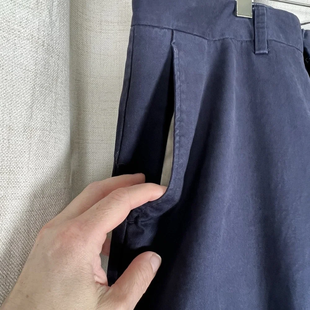 New! J Crew Flex Straight Pants Mens 35x32 Navy Blue Stretch Chino Casual Preppy